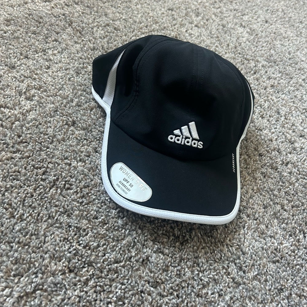 Adidas Black Cap with White Trim